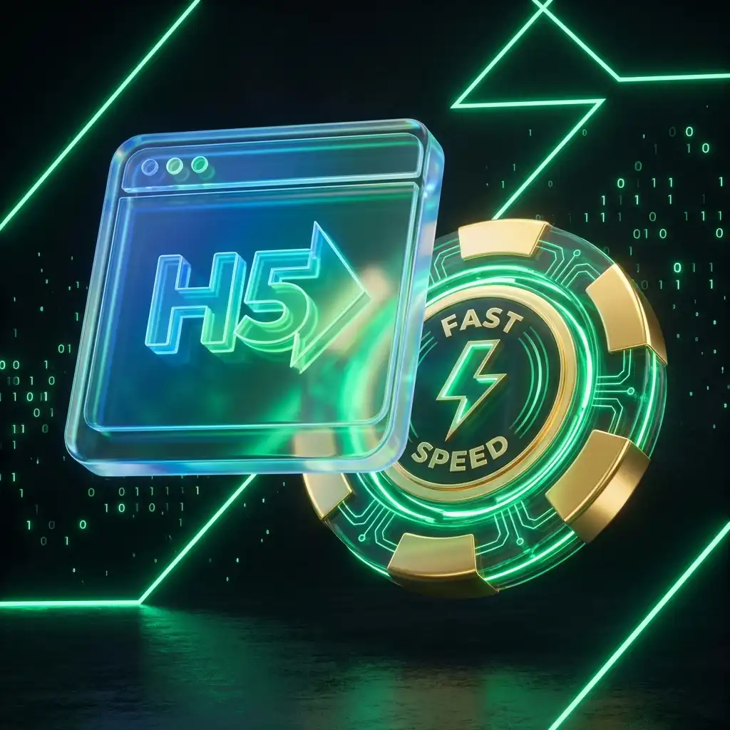H5 browser casino icon symbolizing fast loading speed without download