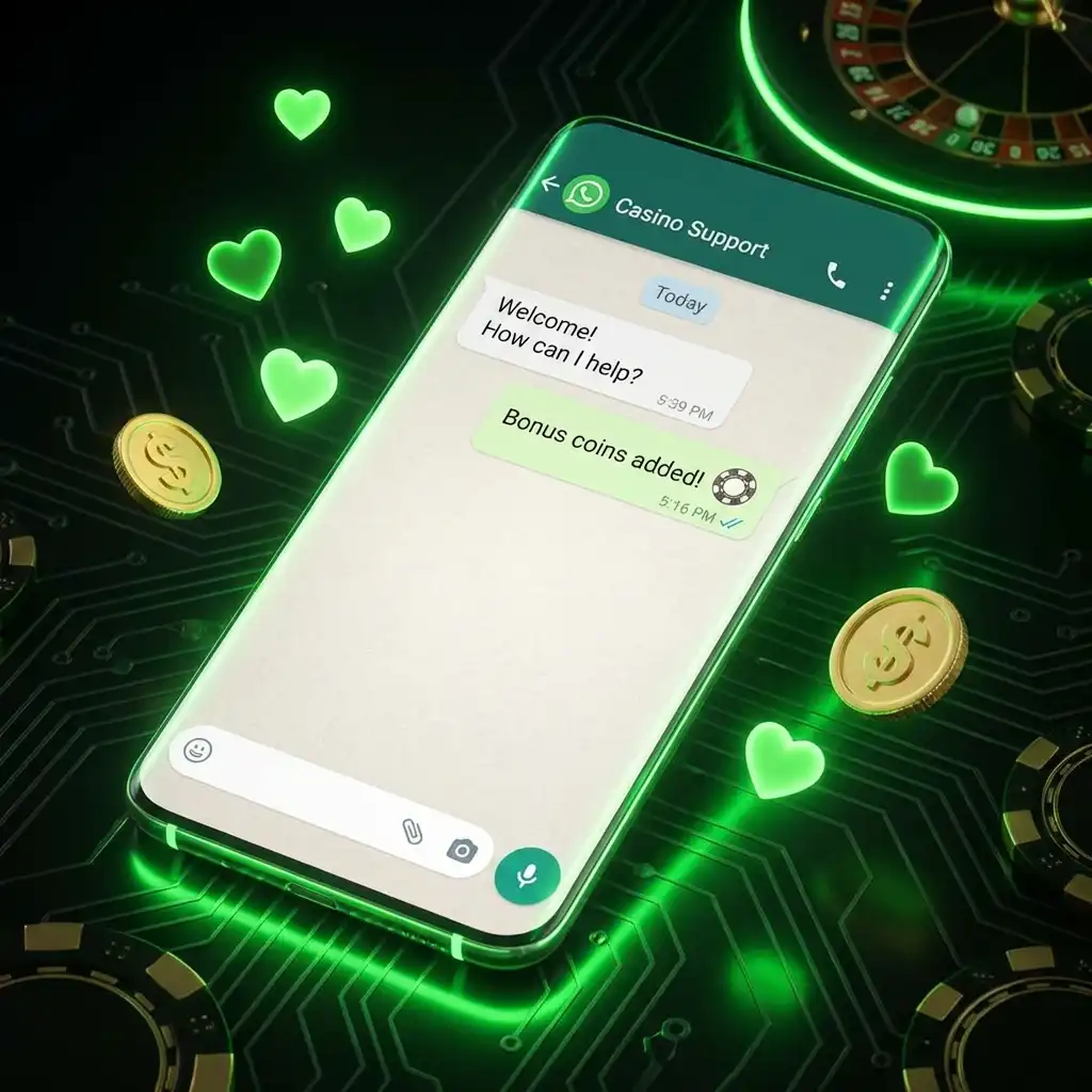 WhatsApp support interface for online casino help in PNG